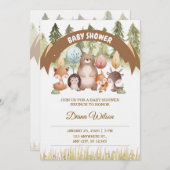 Woodland Forest Baby Shower Invite Einladung (Vorne/Hinten)