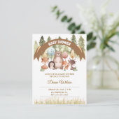Woodland Forest Baby Shower Invite RSVP Karte (Stehend Vorderseite)