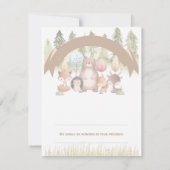 Woodland Forest Baby Shower Invite RSVP Karte (Rückseite)