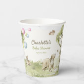 Woodland Forest Bearly Wait Baby Shower Pappbecher (Rückseite)