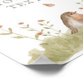 Woodland Forest Bird Baby Dusche Custom Text Poster (Ecke)