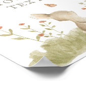 Woodland Forest Bunny Baby Dusche Custom Text Poster (Ecke)