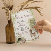 Woodland Forest Cute Deer Animals Girl Baby Shower Einladung