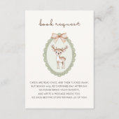 Woodland Forest Deer Baby Dusche Buchanfrage Begleitkarte (Vorderseite)