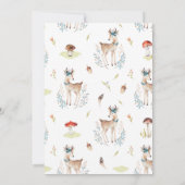 Woodland Forest Deer Baby's First 1st Birthday Einladung (Rückseite)