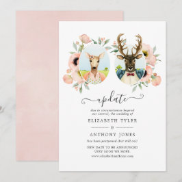 Woodland Forest Deer Boho Funny Wedding Update Einladung