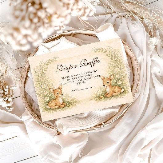 Woodland Forest Diapper Raffle Begleitkarte