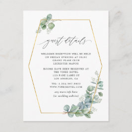 Woodland Forest Eucalyptus Wedding Guest Details Begleitkarte
