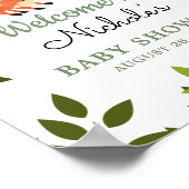 Woodland Forest Fox Baby Dusche Begrüßungszeichen Poster (Ecke)