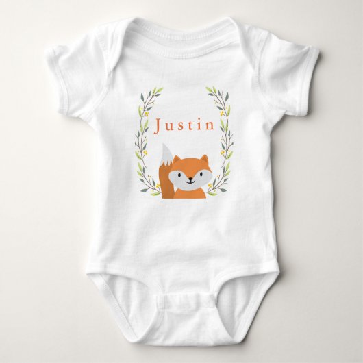 Woodland Forest Fox Baby Onsie Baby Strampler (Vorderseite)