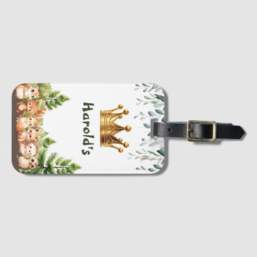 Woodland Forest Friends Baby Boy Gepäckanhänger (Vorderseite (Horizontal))