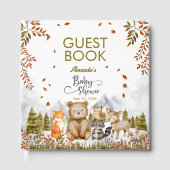 Woodland Forest Friends Baby Shower Guest Book Gästebuch (Vorderseite)