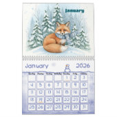 Woodland Forest Friends Personalized Kids 2026 Kalender (Jan 2026)