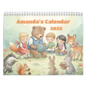 Woodland Forest Friends Personalized Kids 2026 Kalender (Titelbild)