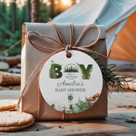 Woodland Forest It’s a Boy Mushroom Baby Shower Geschenkanhänger