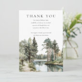 Woodland Forest Lake Bereavement Funeral Dankeskarte (Stehend Vorderseite)