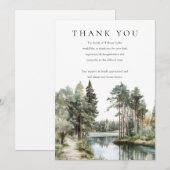Woodland Forest Lake Bereavement Funeral Dankeskarte (Vorne/Hinten)