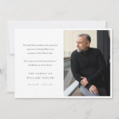 Woodland Forest Lake Funeral Photo Dankeskarte (Rückseite)