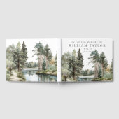 Woodland Forest Lake In Loving Memory Funeral Gästebuch (Voll)