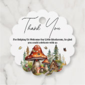 Woodland Forest Mushroom Baby Showdown Danke Geschenkanhänger (Rückseite)
