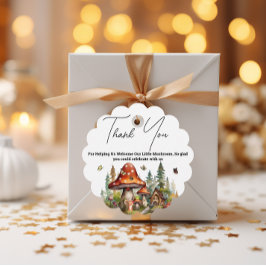 Woodland Forest Mushroom Baby Showdown Danke Geschenkanhänger