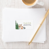 Woodland Forest Oh Boy Baby Showadresse Adressaufkleber (Insitu)