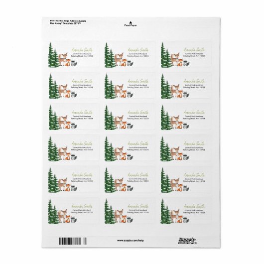 Woodland Forest Oh Boy Baby Showadresse Adressaufkleber (Vorne)