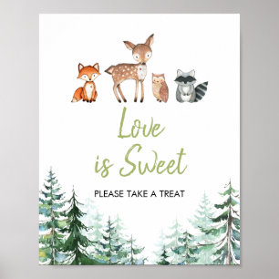 Woodland Forest Oh Boy Baby Shower Liebe ist süß Poster