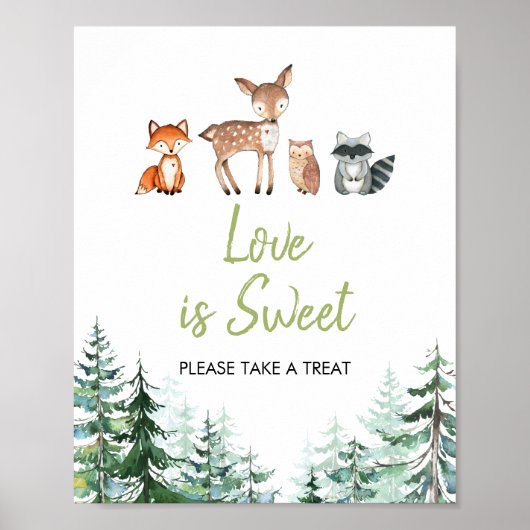 Woodland Forest Oh Boy Baby Shower Liebe ist süß Poster (Vorne)
