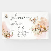 Woodland Forest Pumpkin Fall Baby Dusche Willkomme Banner (Horizontal)
