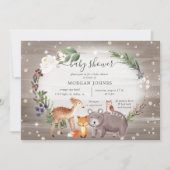 Woodland Forest Sparkle Kinderdusche Einladung (Vorderseite)