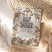 Woodland Forest Storybook Kinderdusche Einladung