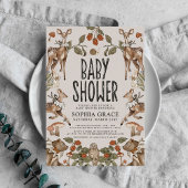 Woodland Forest Storybook Kinderdusche Einladung