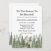 Woodland Forest Wedding Green Einladung (Vorne/Hinten)