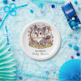 Woodland Forest Wolf Kinderdusche Pappteller