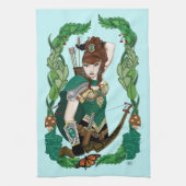 Woodland Foret Elf Fantasy Geschirrtuch (Vertikal)