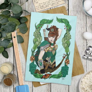 Woodland Foret Elf Fantasy Geschirrtuch