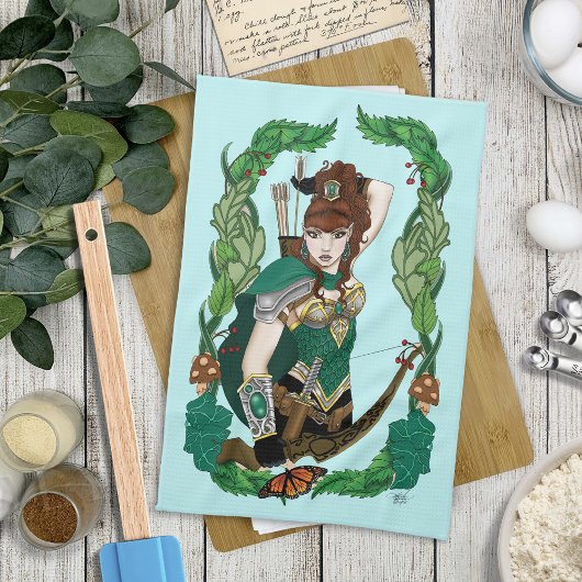 Woodland Foret Elf Fantasy Geschirrtuch