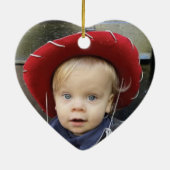 Woodland Foto Baby's First Christmas Keramik Ornament (Hinten)