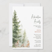 Woodland Fox Adventure erwartet Baby Shower Einladung (Vorderseite)