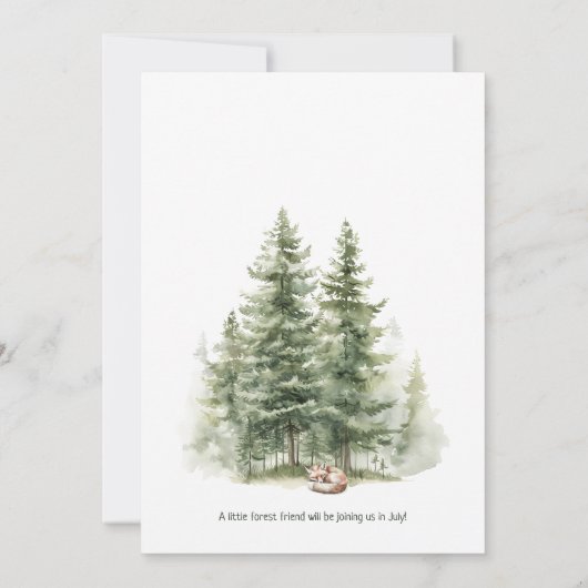 Woodland Fox Adventure erwartet Baby Shower Einladung (Rückseite)