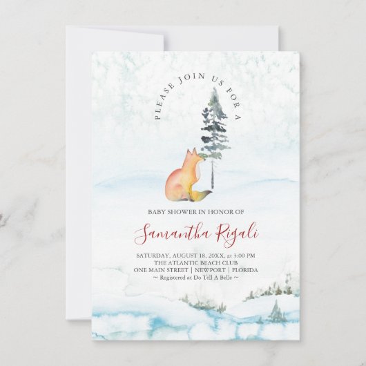 Woodland Fox and Greenery Baby Shower (Vorderseite)