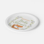 Woodland Fox Baby Dusche Teller (Schrägansicht)
