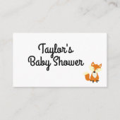 Woodland Fox Baby Showdusche Windeln Raffle Ticket Begleitkarte (Rückseite)