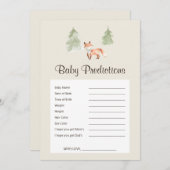Woodland Fox Baby Shower Baby Predictions Game (Vorne/Hinten)