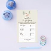 Woodland Fox Baby Shower GuessThe Right Price Game Flyer (Einzeln)