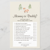 Woodland Fox Baby Shower Mommy oder Daddy Game Flyer (Vorne)