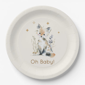 Woodland Fox Baby Shower  Pappteller