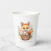 Woodland Fox Baby Shower Personalized Party Pappbecher (Rückseite)