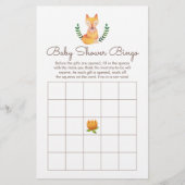 Woodland Fox Babydusche Bingo Game (Vorderseite)